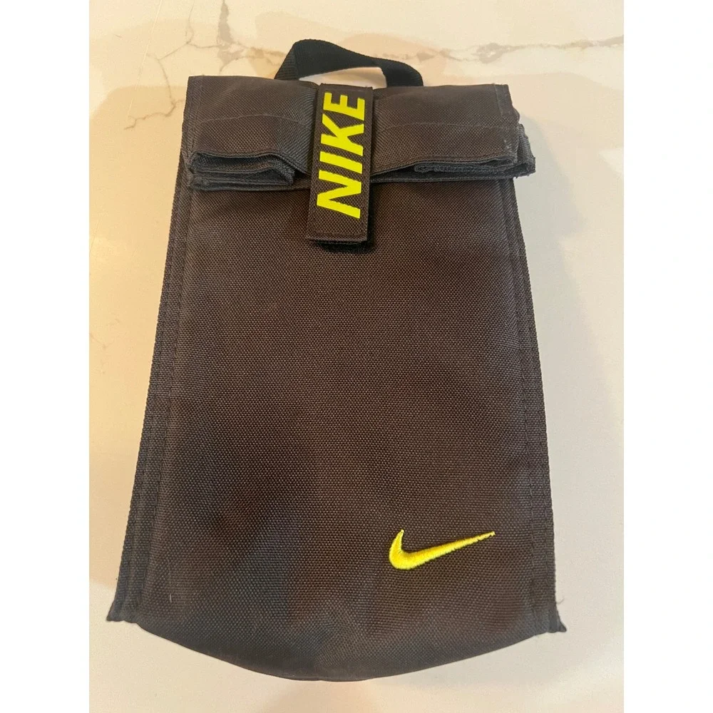 Nike Golf lunch bag Black Volt Yellow Swoosh Canvas Travel Tote Pouch